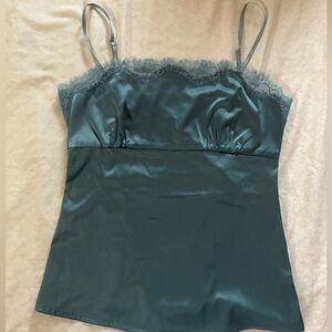 New York & Company Blue Fitted Camisole Top